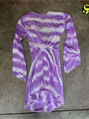 Purple and White Tie-Dye Long Sleeve Dress/Costume with Sparkle
